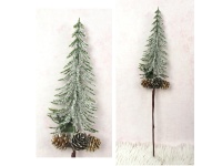 Choinka na piku 3 szyszki 40 cm ZIELONA posypana śniegiem