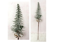 Choinka na piku 3 szyszki 40 cm ZIELONA posypana śniegiem