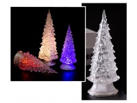 Choinka transparentna akrylowa LED na podstawie 14,5x5,5 cm RGB