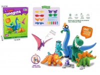 Ciastolina, zestaw Funny Imagine DINOZAURY w kartonie 20x16x4,5 cm