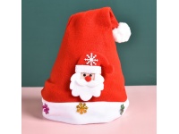 Czapka Świętego Mikołaja - z ozdobami 31x25 cm