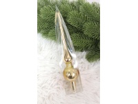 Czubek choinkowy plastikowy 20 cm ZŁOTY brokacony