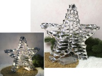 Dekoracja GWIAZDA 30 LED na stelażu z drutu z folią srebrną 30x5,5 cm