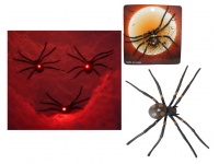 Dekoracja Halloween PAJĄK LED gumowy 12x12 cm