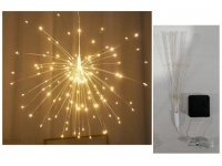Dekoracja lampki na druciku 90 LED FAJERWERKI białe ciepłe