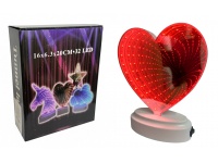 Dekoracja LED 3D lustro SERCE 17x15 cm