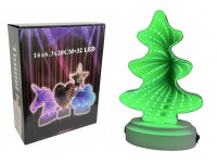 Dekoracja LED lustro 3D CHOINKA 19x13 cm