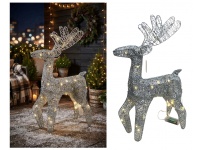 Dekoracja LED RENIFER na stelażu z drutu 50x30x13 cm - SREBRNY