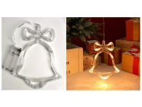 Dekoracja LED świecąca DZWONEK 20x15 cm biała ciepła