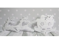 Dekoracja piankowa w okno SANIE z reniferami kpl 2 szt (75x25 cm)