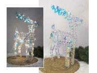 Dekoracja RENIFER 40 LED na stelażu z drutu z folią holograficzną 43x24x12 cm