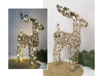 Dekoracja RENIFER 40 LED na stelażu z drutu z folią złotą 43x24x12 cm