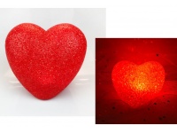 Dekoracja SERCE LED z gumką 10x9 cm CZERWONE