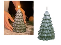 Dekoracja świąteczna CHOINKA LED 19x10 cm - zielono-biała