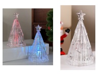 Dekoracja świąteczna CHOINKA LED 11x6 cm TRANSPARENTNA