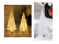 Dekoracja świąteczna CHOINKA LED 12,5x5,5 cm TRANSPARENTNA