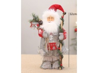 Dekoracja świąteczna MIKOŁAJ z prezentami i laską 32 cm