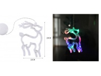Dekoracja w okno na przyssawkę LED świecąca RENIFER 19x13 cm mulitikolor