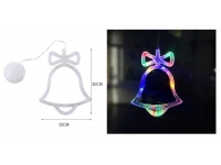 Dekoracja w okno na przyssawkę LED świecąca DZWONEK 20x15 cm mulitikolor