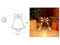Dekoracja w okno na przyssawkę LED świecąca DZWONEK 20x15 cm biały ciepły