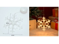 Dekoracja w okno na przyssawkę LED świecąca ŚNIEŻYNKA 19x16 cm biały ciepły