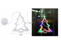 Dekoracja w okno na przyssawkę LED świecąca CHOINKA 20x16 cm mulitikolor