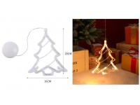 Dekoracja w okno na przyssawkę LED świecąca CHOINKA 20x16 cm biały ciepły