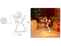 Dekoracja w okno na przyssawkę LED świecąca ANIOŁ 21x11 cm biały ciepły
