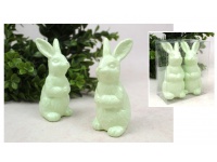 Dekoracja wielkanocna plastikowy ZAJĄC 10x5x4 cm ZIELONY kpl. 2 szt