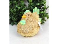 Dekoracja wielkanocna styropian-siano KURA 13x11x10 cm brązowa