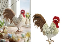 Dekoracja wielkanocna styropian-siano-bibuła KOGUT 43x32x12,5 cm