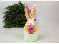 Dekoracja wielkanocna styropianowy ZAJĄC 22x9 cm HOLOGRAFICZNY PERŁOWY