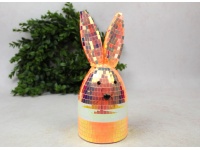 Dekoracja wielkanocna styropianowy ZAJĄC 22x9 cm HOLOGRAFICZNY POMARAŃCZOWY