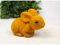 Dekoracja wielkanocna styropianowy ZAJĄC flokowany 14x10x6 cm BRĄZOWY