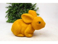 Dekoracja wielkanocna styropianowy ZAJĄC flokowany 21x14x9 cm BRĄZOWY