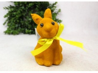 Dekoracja wielkanocna styropianowy ZAJĄC flokowany 16x9,5x9 cm BRĄZOWY