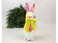 Dekoracja wielkanocna styropianowy ZAJĄC 30x9 cm HOLOGRAFICZNY PERŁOWY