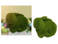 Dekoracja wielkanocna styropianowa ZAJĄC flokowany 15x12x9 cm ZIELONY