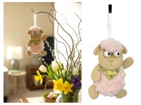 Dekoracja zawieszka wielkanocna BARANEK 15x10 cm