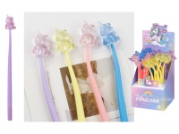 Długopis silikonowy JEDNOROŻEC żelowy z czarnym wkładem 0.5mm 22 cm MIX KOLOR