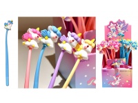 Długopis silikonowy JEDNOROŻEC żelowy z czarnym wkładem 0.5mm 22,5 cm MIX KOLOR