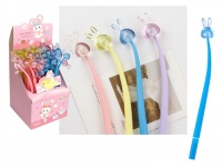 Długopis silikonowy KRÓLIK żelowy z czarnym wkładem 0.5mm 22 cm MIX KOLOR