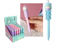 Długopis SYRENKA z masażerem z niebieskim wkładem 0.7mm 14 cm MIX KOLOR