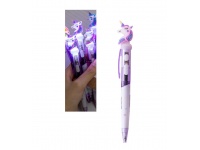 Długopis z figurką jednorożca LED 16 cm - 1 szt