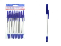 Długopisy niebieskie tradycyjne 16 cm kpl 10 szt w folii 