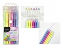 Długopisy pastelowe z kryształową końcówką 6 kolorów 15 cm