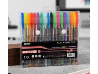Długopisy żelowe z brokatem kpl 18 kolorów 1.0 mm FLASH PEN