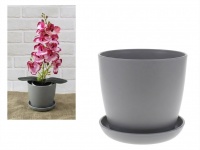 Doniczka Classic z podstawką nr 5 SZARA - 1 szt