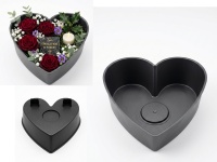 Doniczka, MISA do kompozycji SERCE Z NÓŻKĄ 22x22x10 cm - GRAFIT