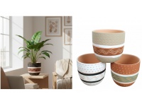 Doniczka, osłonka ceramiczna KAMIONKA 13,5x13 cm MIX WZORÓW